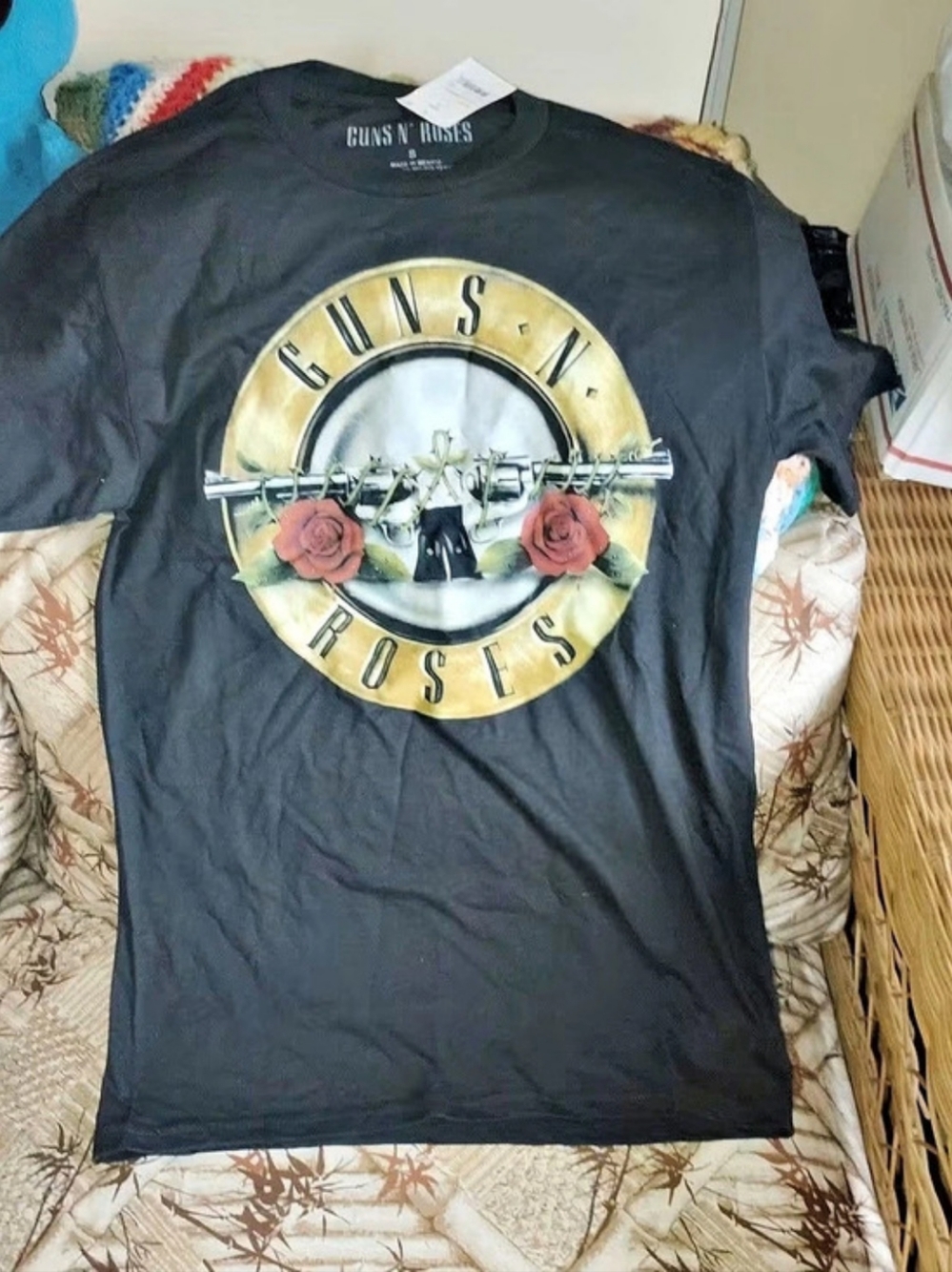 Guns N' Roses Bullet Logo T-Shirt Black & Gold Small New With Tags